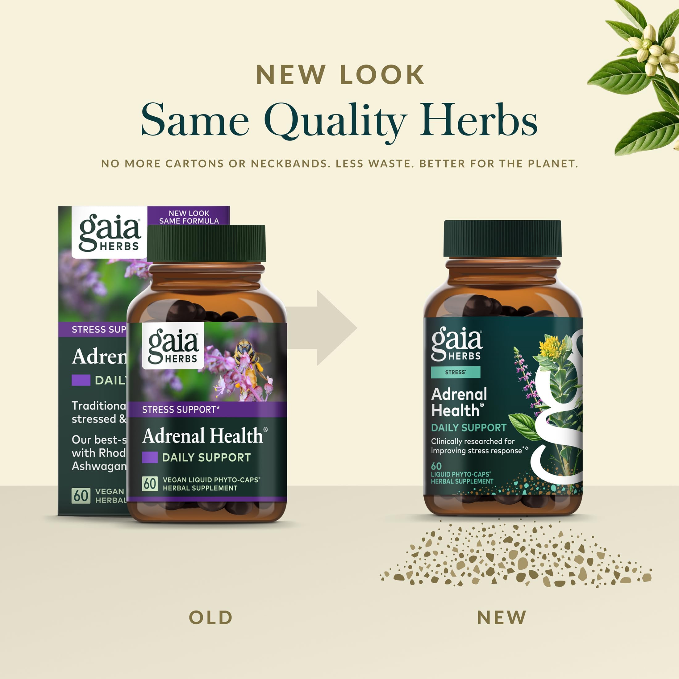 Gaia Herbs Adrenal Health Daily Support - Herbal Supplement with Ashwagandha, Holy Basil & Schisandra - Help Maintain Healthy Energy & Stress Levels* - 60 Vegan Liquid Phyto-Caps (30 Servings) - Image 6