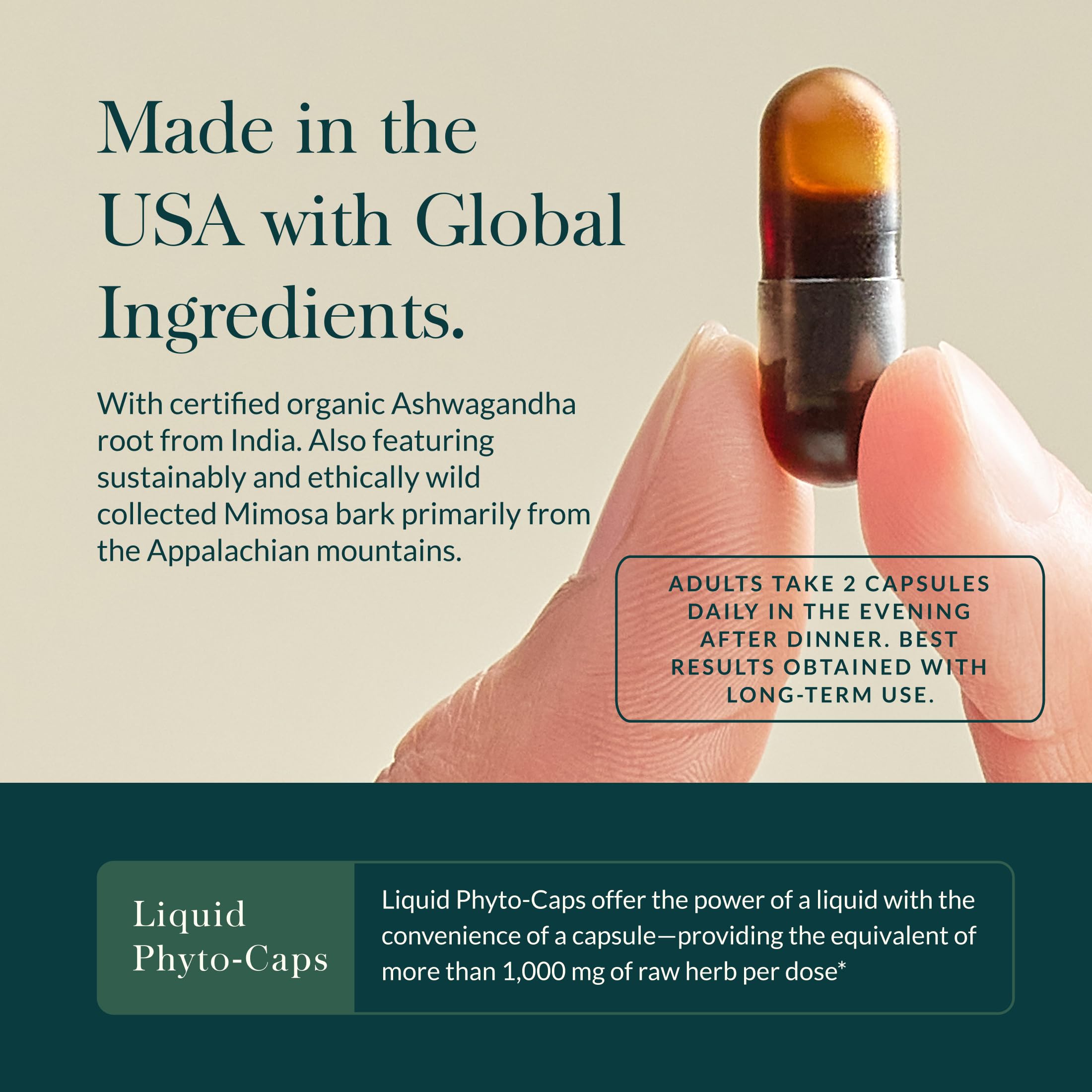 Gaia Herbs Adrenal Health Nightly Restore - Herbal Supplement with Ashwagandha, Magnolia Bark, Cordyceps, Lemon Balm & More* - 60 Vegan Liquid Phyto-Caps (30 Servings) - Image 4