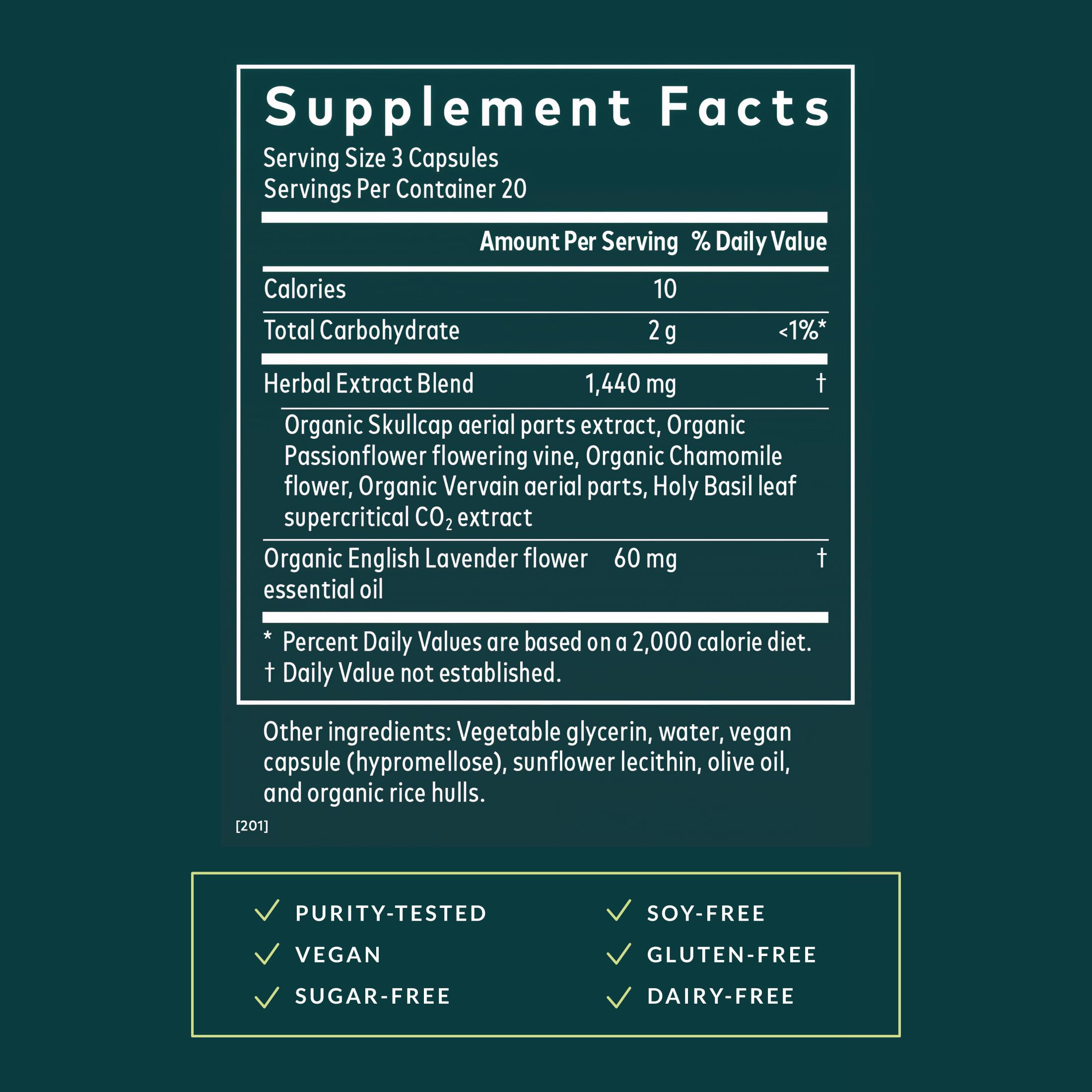 Gaia Herbs Calm A.S.A.P. - Stress Support Supplement with Skullcap, Passionflower, Chamomile, Vervain, Holy Basil & More - Supports Calm* - 60 Vegan Liquid Phyto-Caps (20 Servings) - Image 3