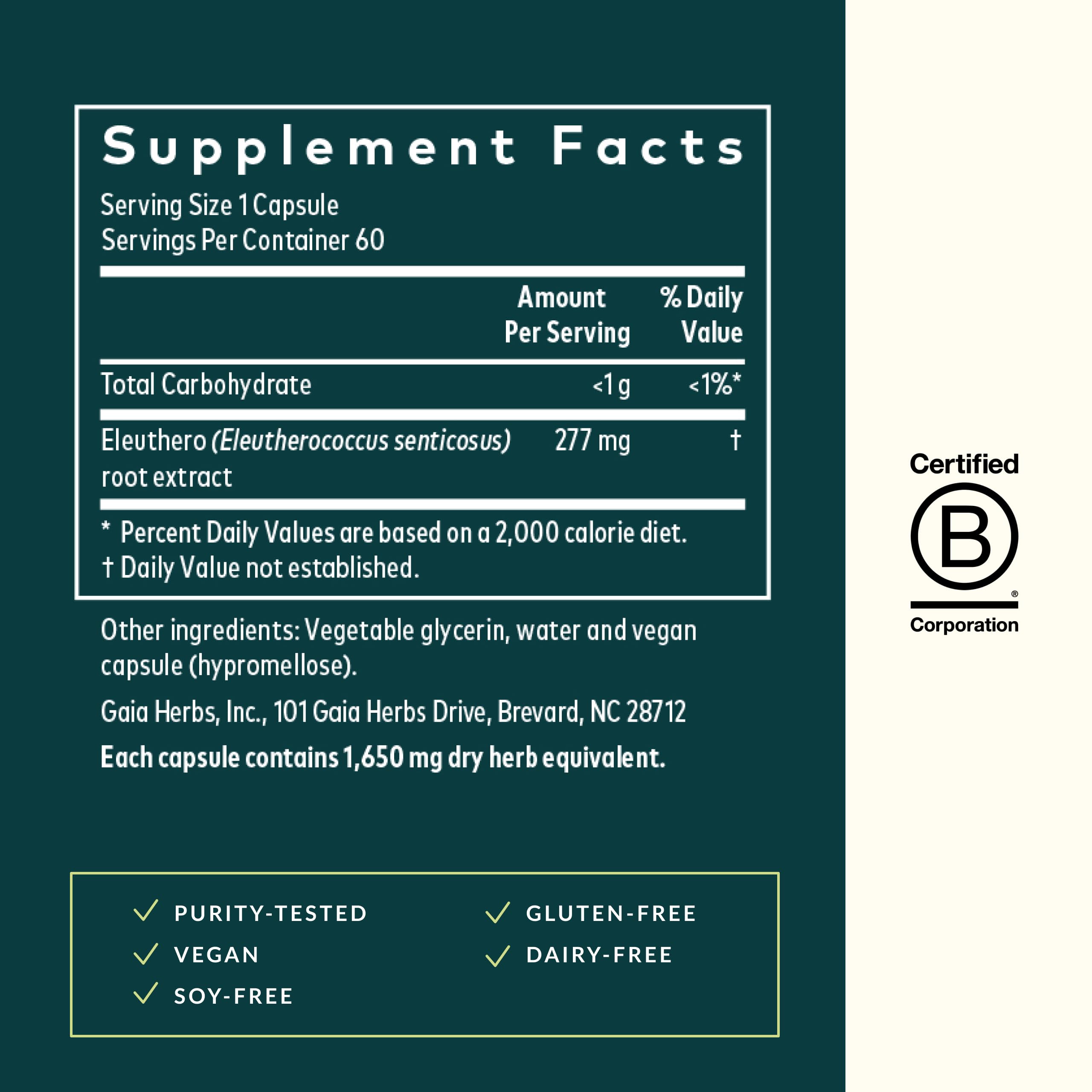 Gaia Herbs Eleuthero Root - Energy, Stamina & Mental Endurance Support* - Eleuthero Root (Siberian Ginseng) Adaptogen Herbal Supplement - 60 Vegan Liquid Phyto-Capsules (60 Servings) - Image 3