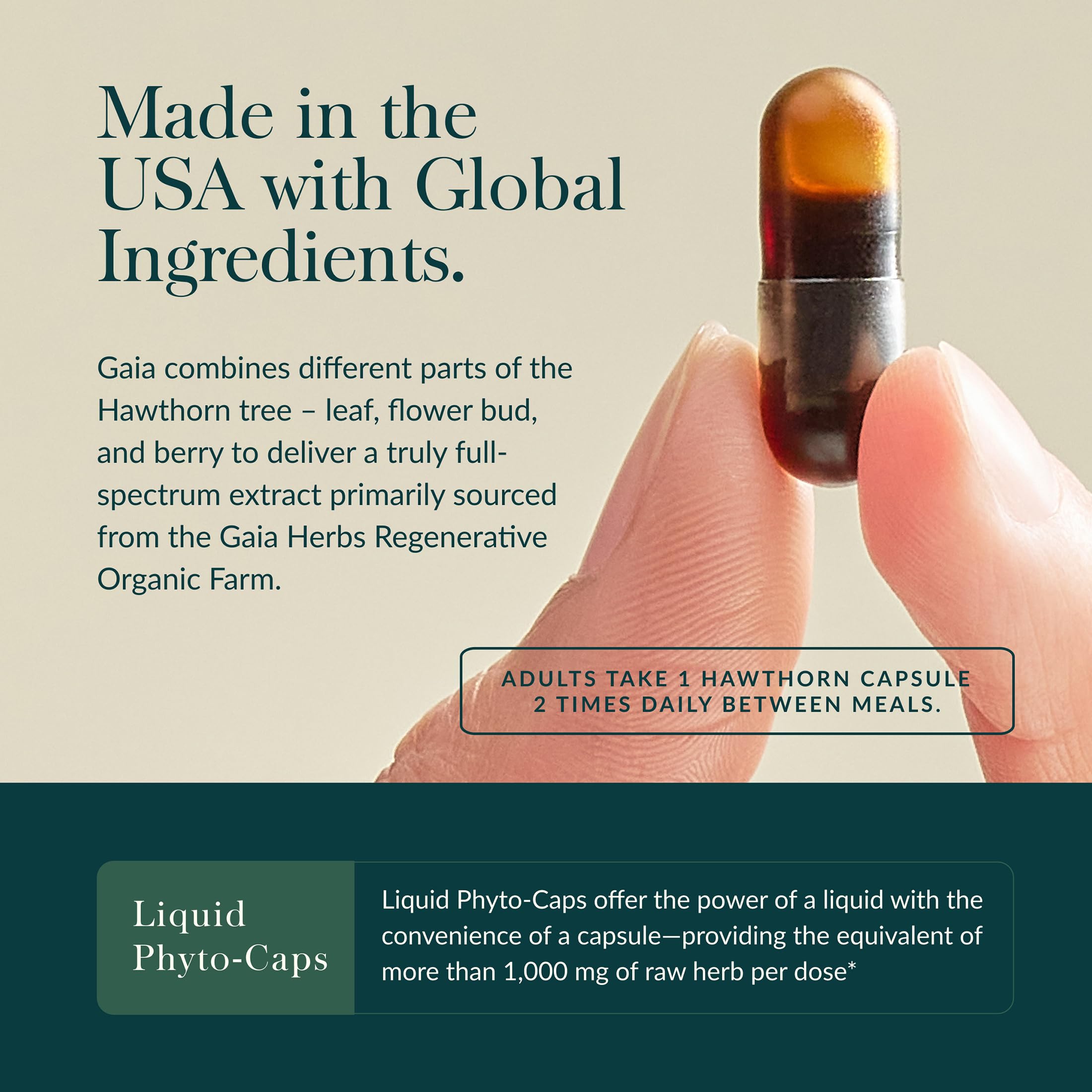 Gaia Herbs Hawthorn Supreme - Hawthorn Berry Supplement - with Herbs Traditionally Used to Support Heart Health* - 60 Vegan Liquid Phyto-Caps (60 Servings) - Image 4