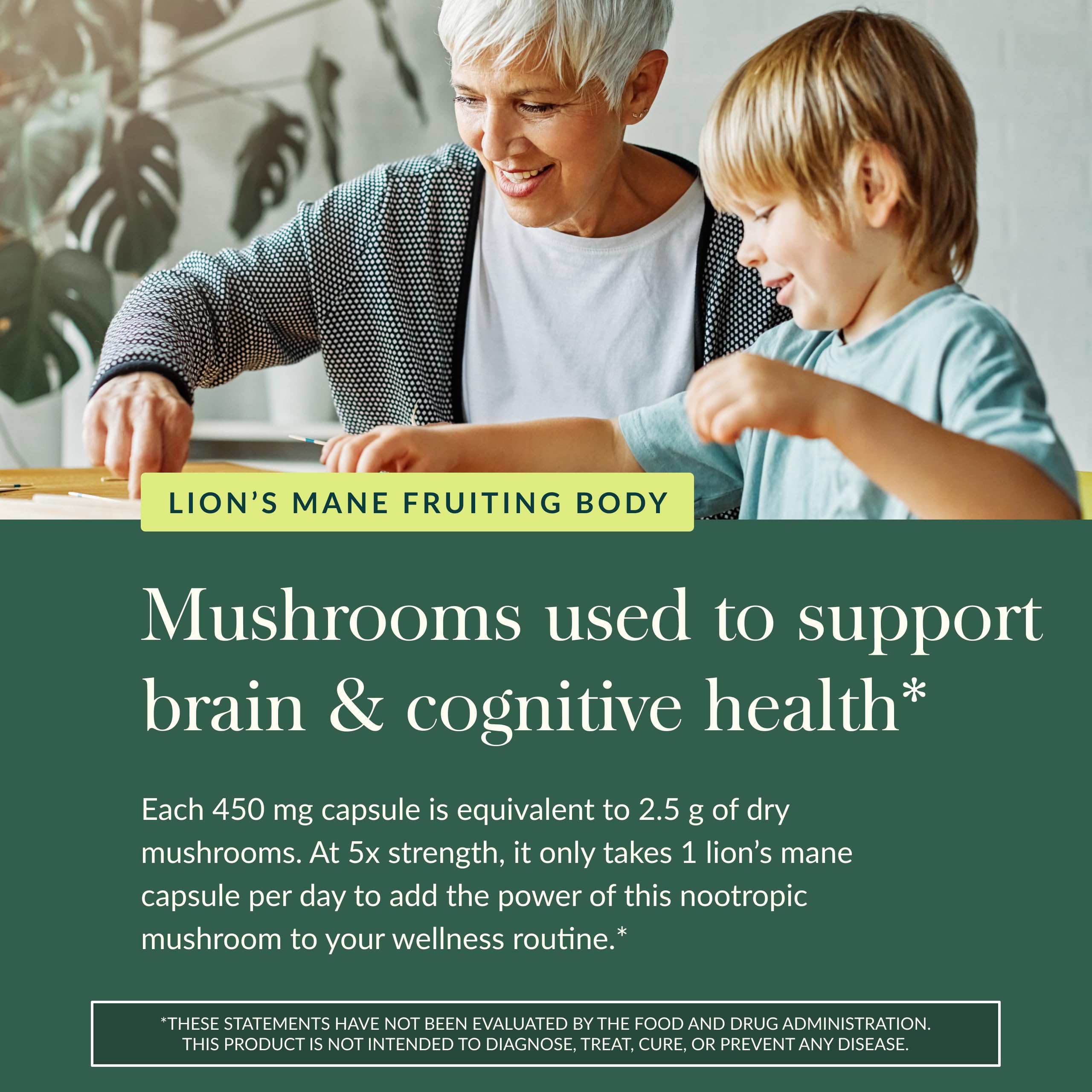 Gaia Herbs Lion's Mane Mushroom - Brain Health Support* - 40 Vegan Capsules (40 Servings) - Image 5