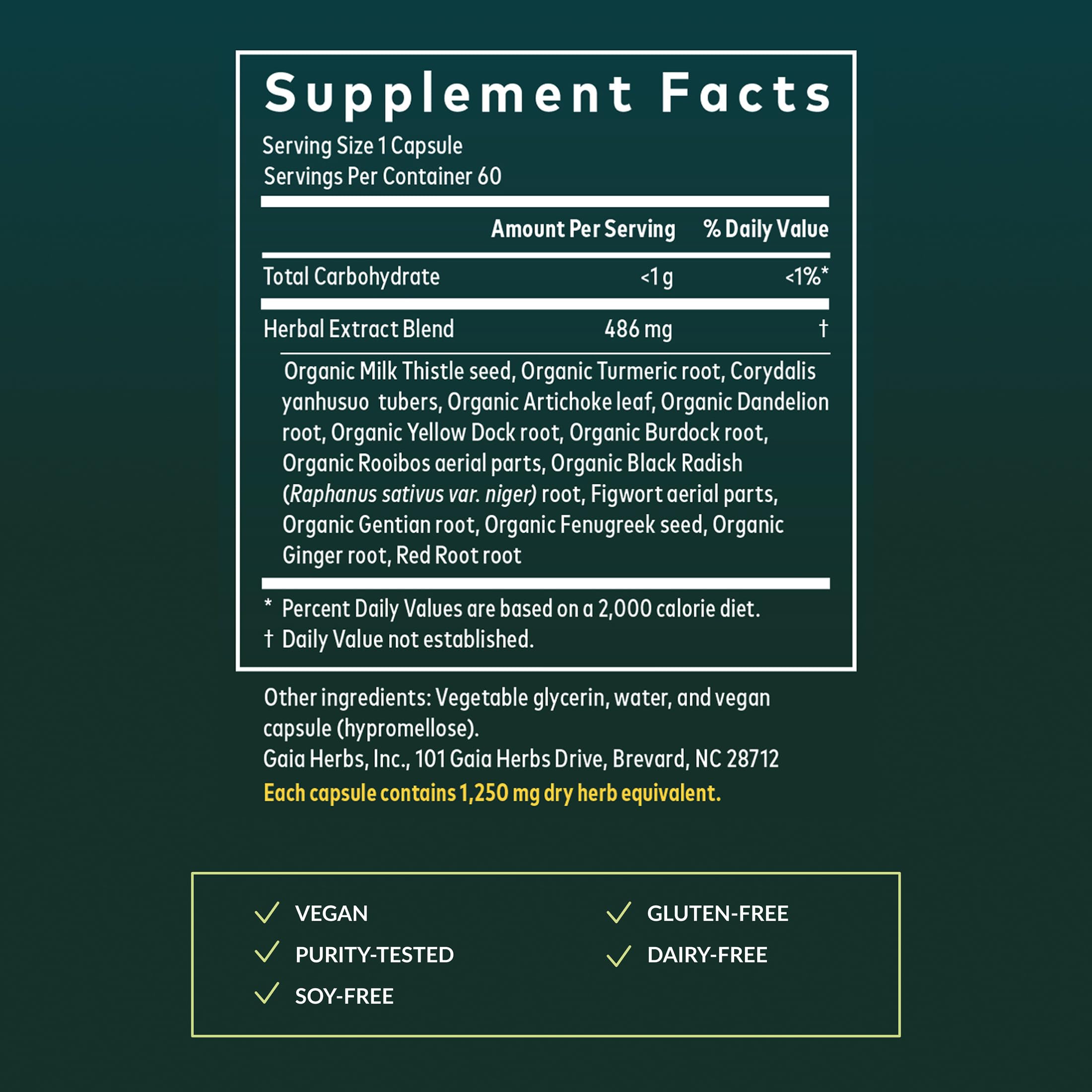 Gaia Herbs Liver Cleanse - Liver Health Support Herbal Supplement with Milk Thistle, Burdock, Turmeric, Dandelion & More* - 60 Vegan Liquid Phyto-Caps (30 Servings) - Image 3