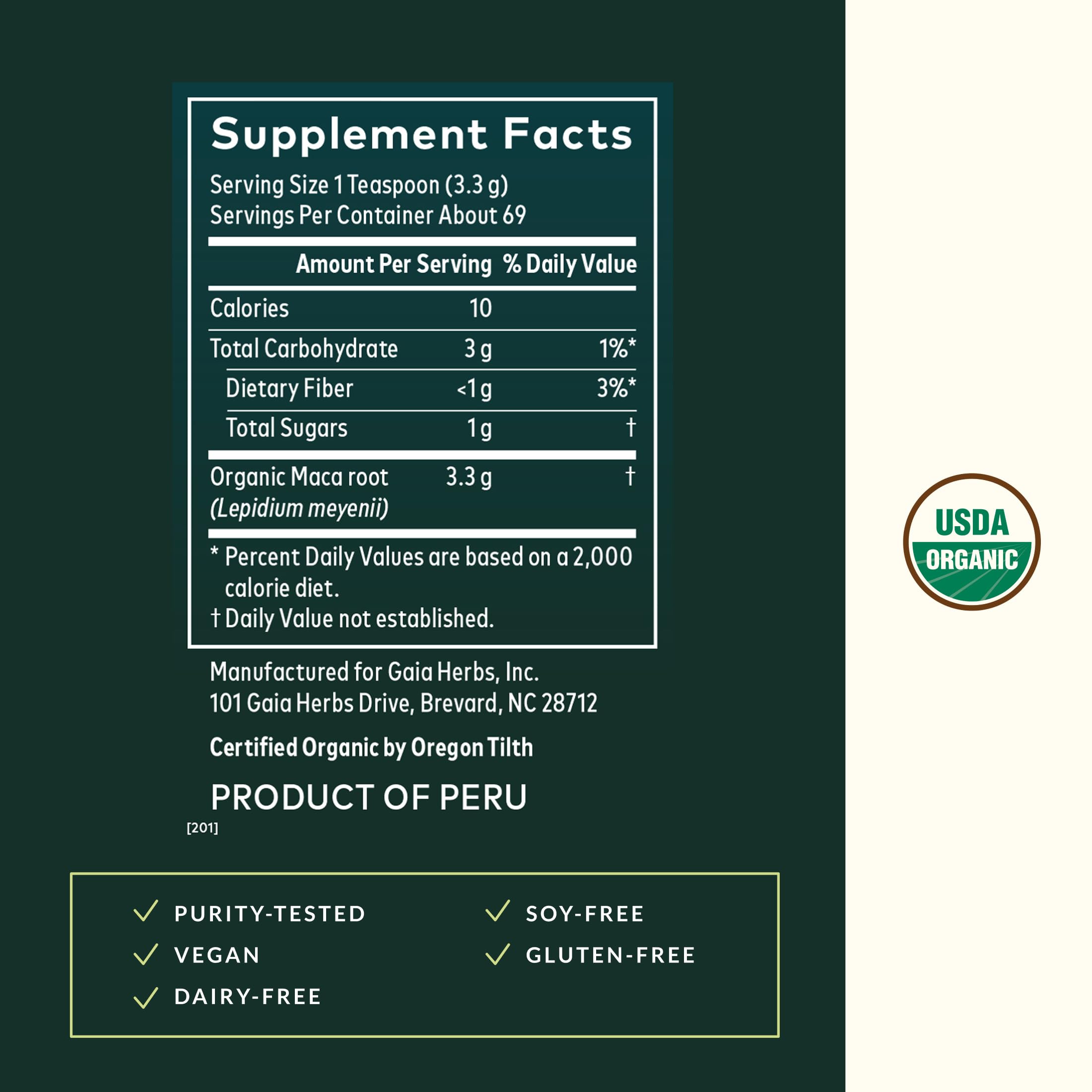 Gaia Herbs Maca Powder - Energy Supplement - Traditionally Used to Support Healthy Energy & Stamina* - Made with USDA Certified Organic Maca Root (Lepidium meyenii) - 8 Oz (69 Servings) - Image 3