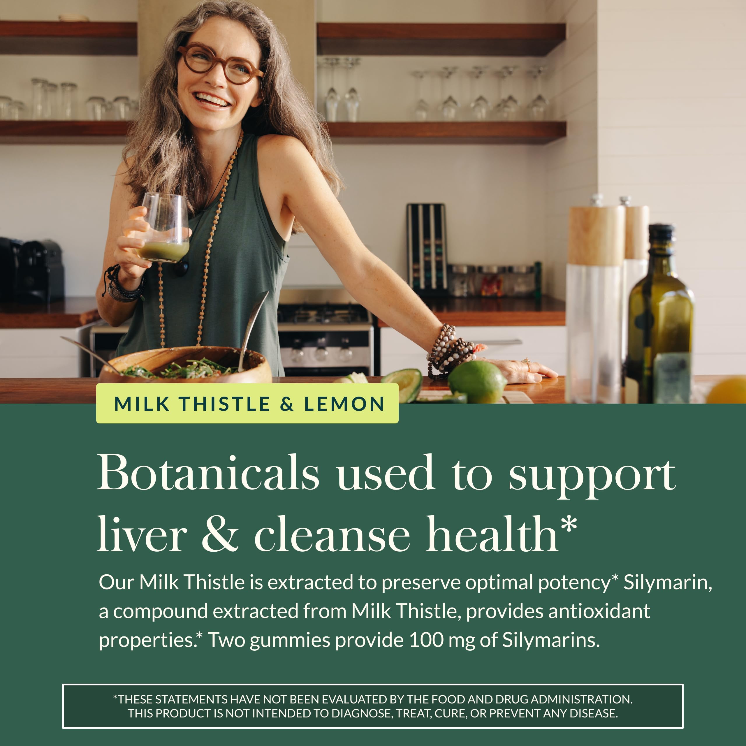 Gaia Herbs Milk Thistle Gummies - Herbal Supplement with Antioxidant Support for Liver Health* - Lemon Flavored - 60 Vegan Gummies (30 Servings) - Image 5