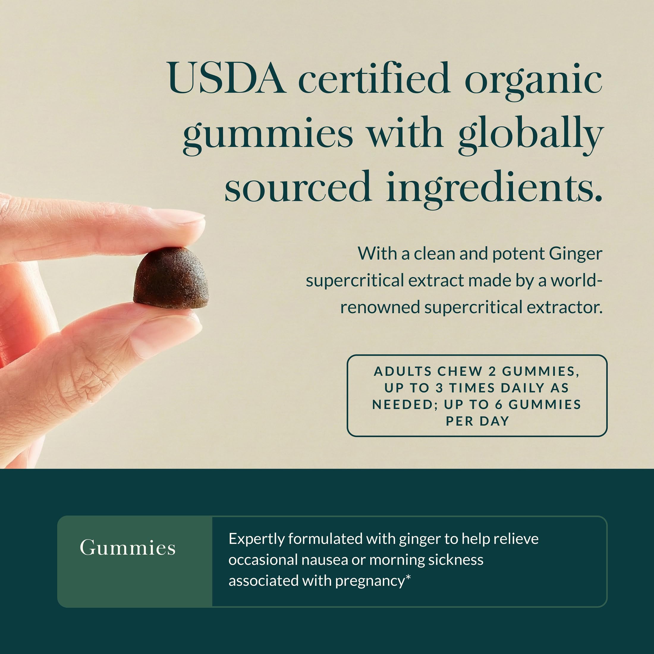 Gaia Herbs Nausea Gummies - Relieves Occasional Nausea* - with Ginger & Lemon - Ginger Flavor - 60 Vegan Gummies (30 Servings) - Image 4