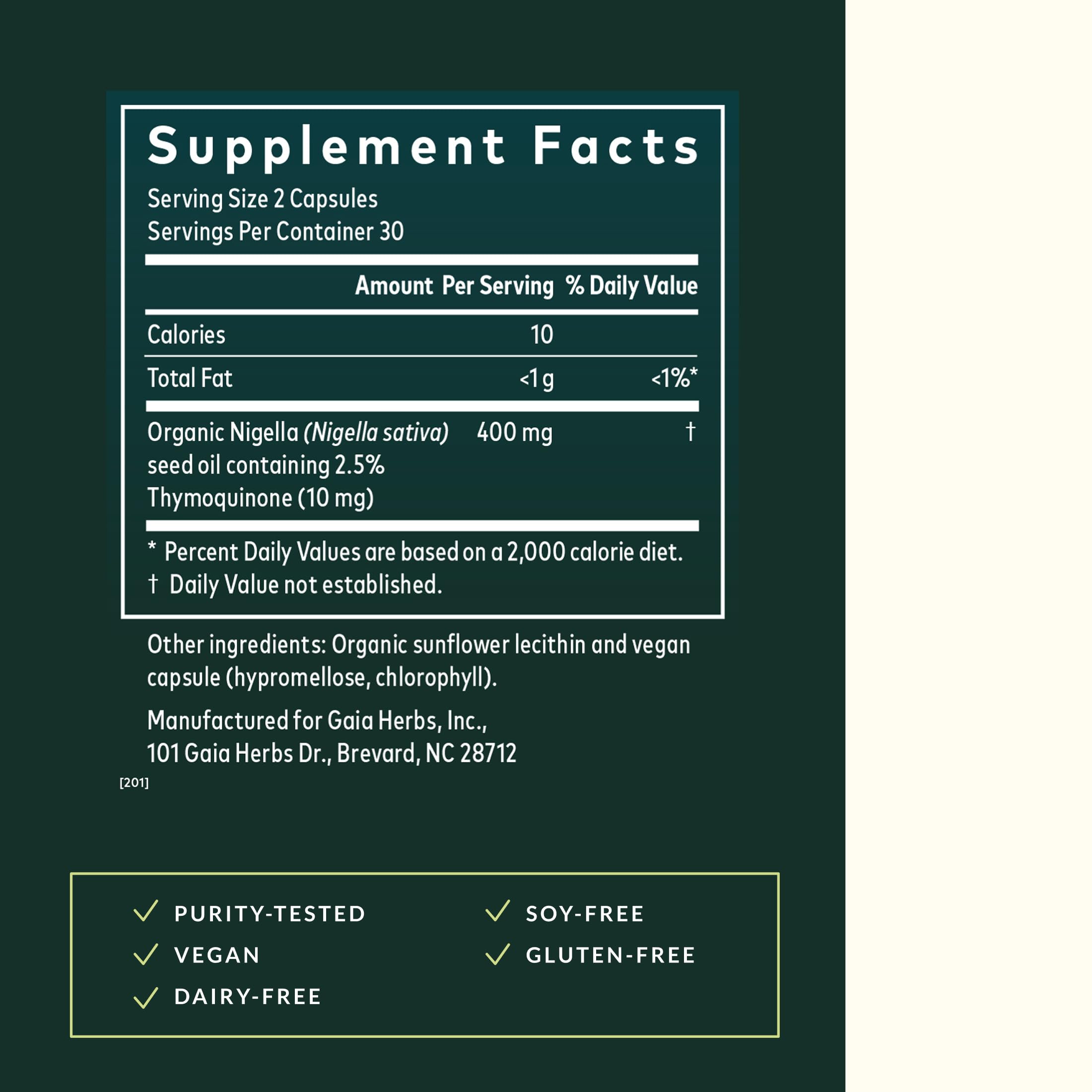 Gaia Herbs Black Seed Oil - Cold-Pressed Capsules with Nigella Seed Traditionally Used for Lung, Respiratory & Antioxidant Support* - Herbal Supplement - 60 Vegan Liquid Phyto-Caps (30 Servings) - Image 3