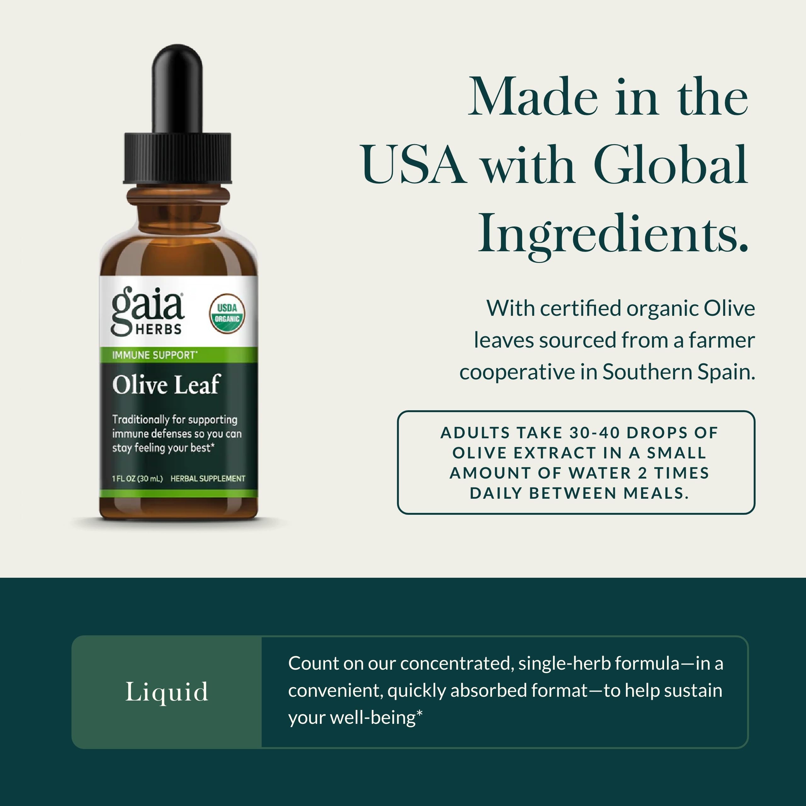 Gaia Herbs Olive Leaf 1 Fl Oz, Liquid Extract - Image 4