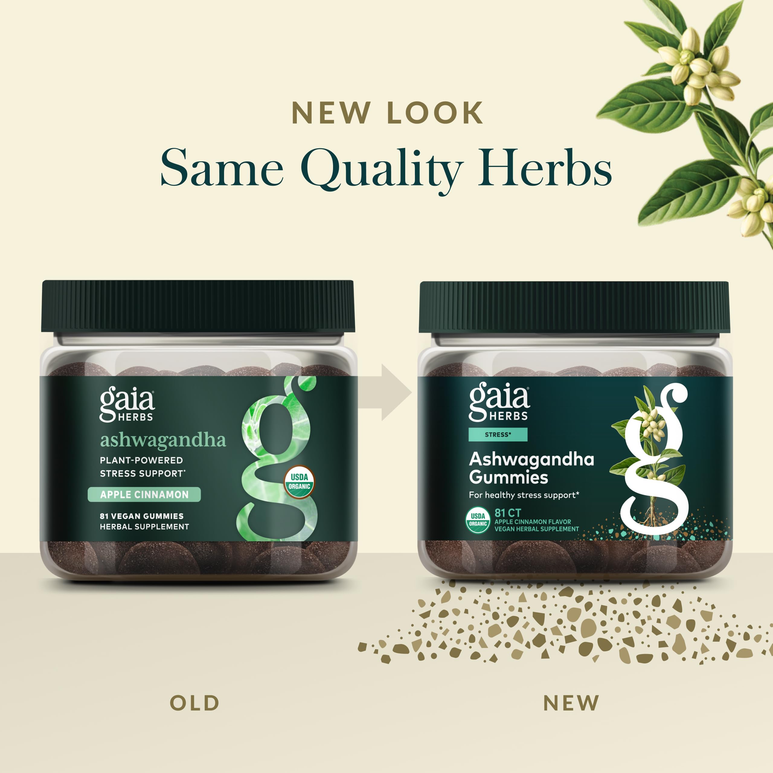 Gaia Herbs Organic Ashwagandha Gummies - Stress Support* - Made with Cinnamon & Ginger - Gluten Free & Vegan - 81 Count (27 Servings) - Image 6