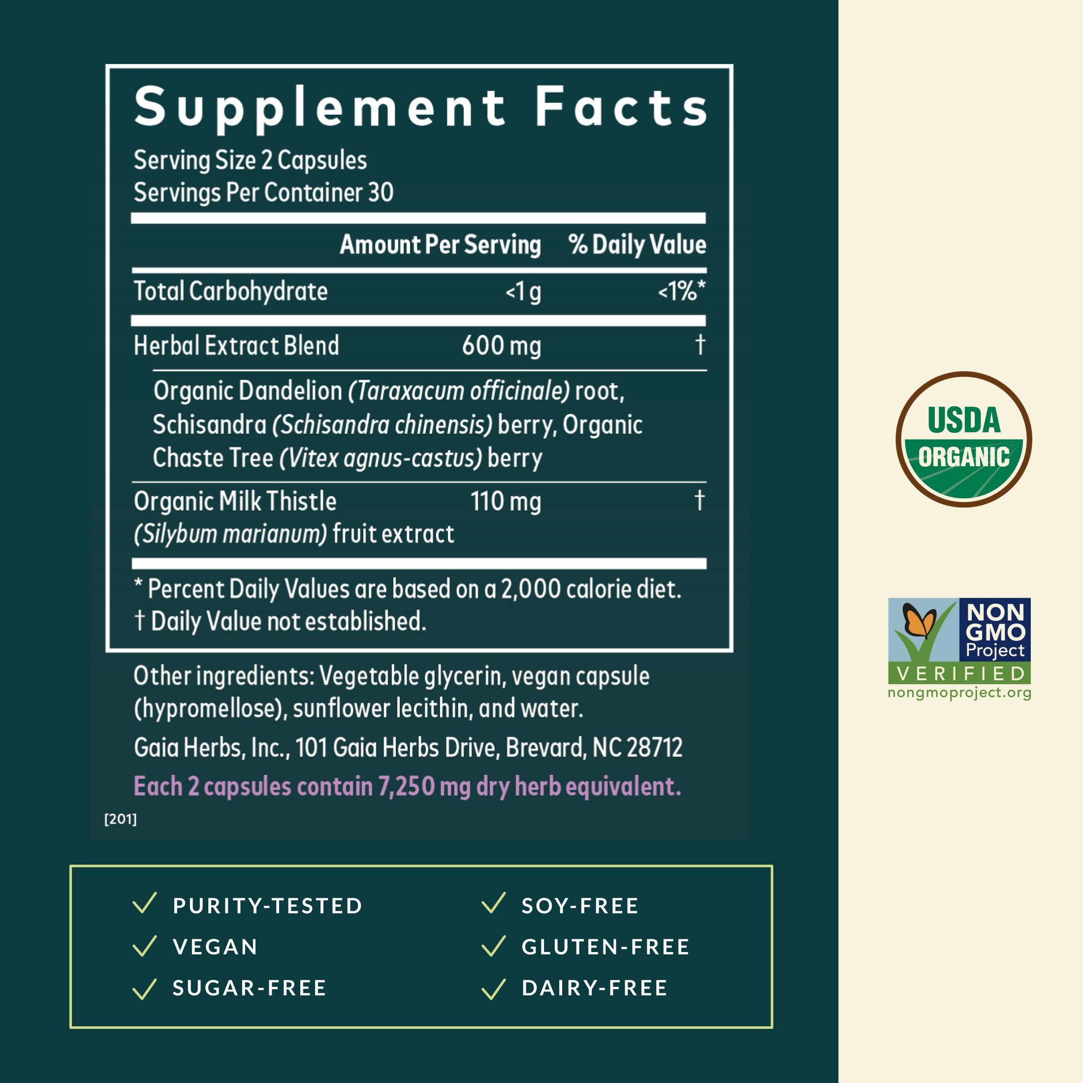 Gaia Herbs Period Cycle Support - Supports Hormone Balance & PMS Relief* - Herbal Supplement with Vitex Berry & Schisandra - Free from Gluten, Dairy & Soy - 60 Vegan Liquid Phyto-Caps (30 Servings) - Image 3