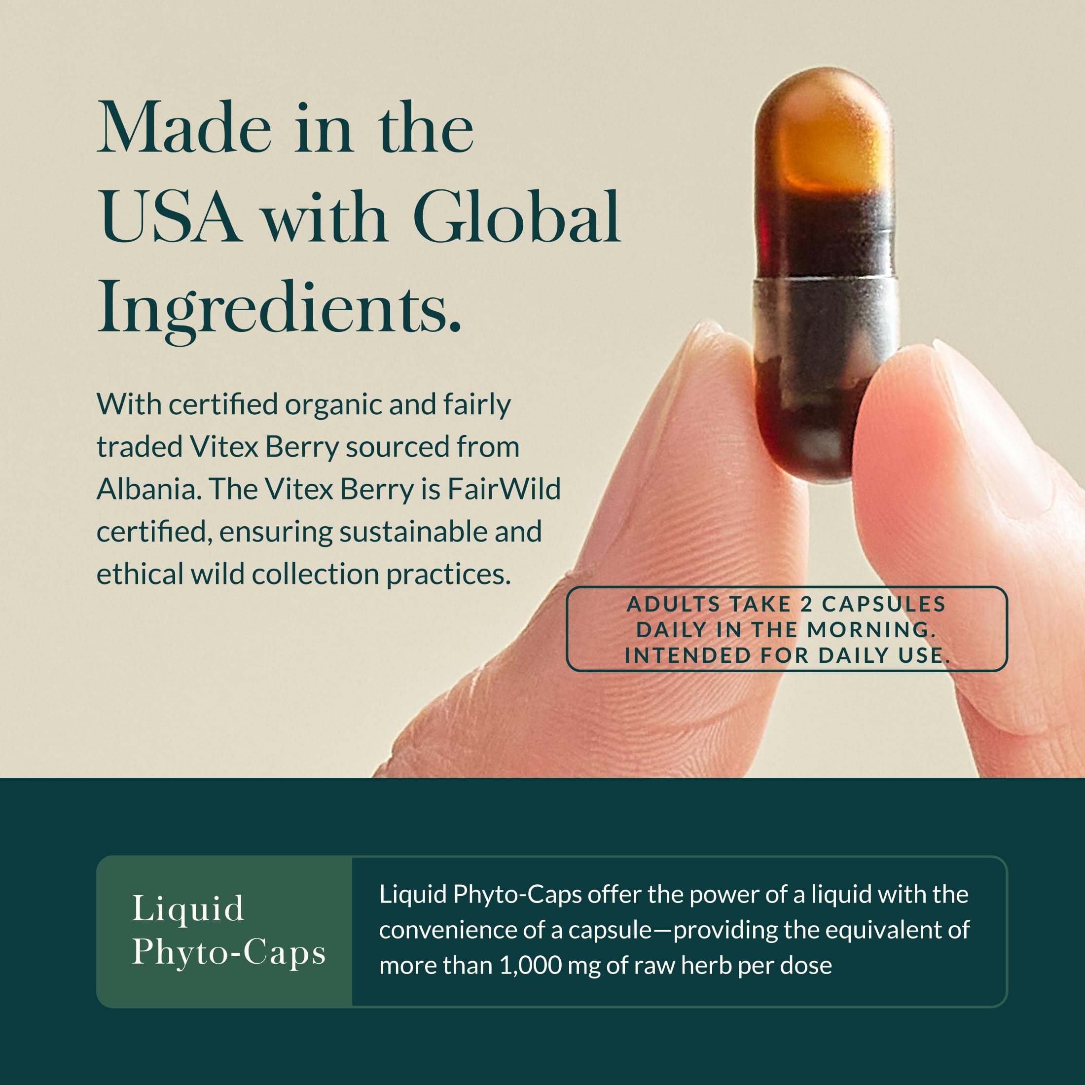 Gaia Herbs Period Cycle Support - Supports Hormone Balance & PMS Relief* - Herbal Supplement with Vitex Berry & Schisandra - Free from Gluten, Dairy & Soy - 60 Vegan Liquid Phyto-Caps (30 Servings) - Image 4