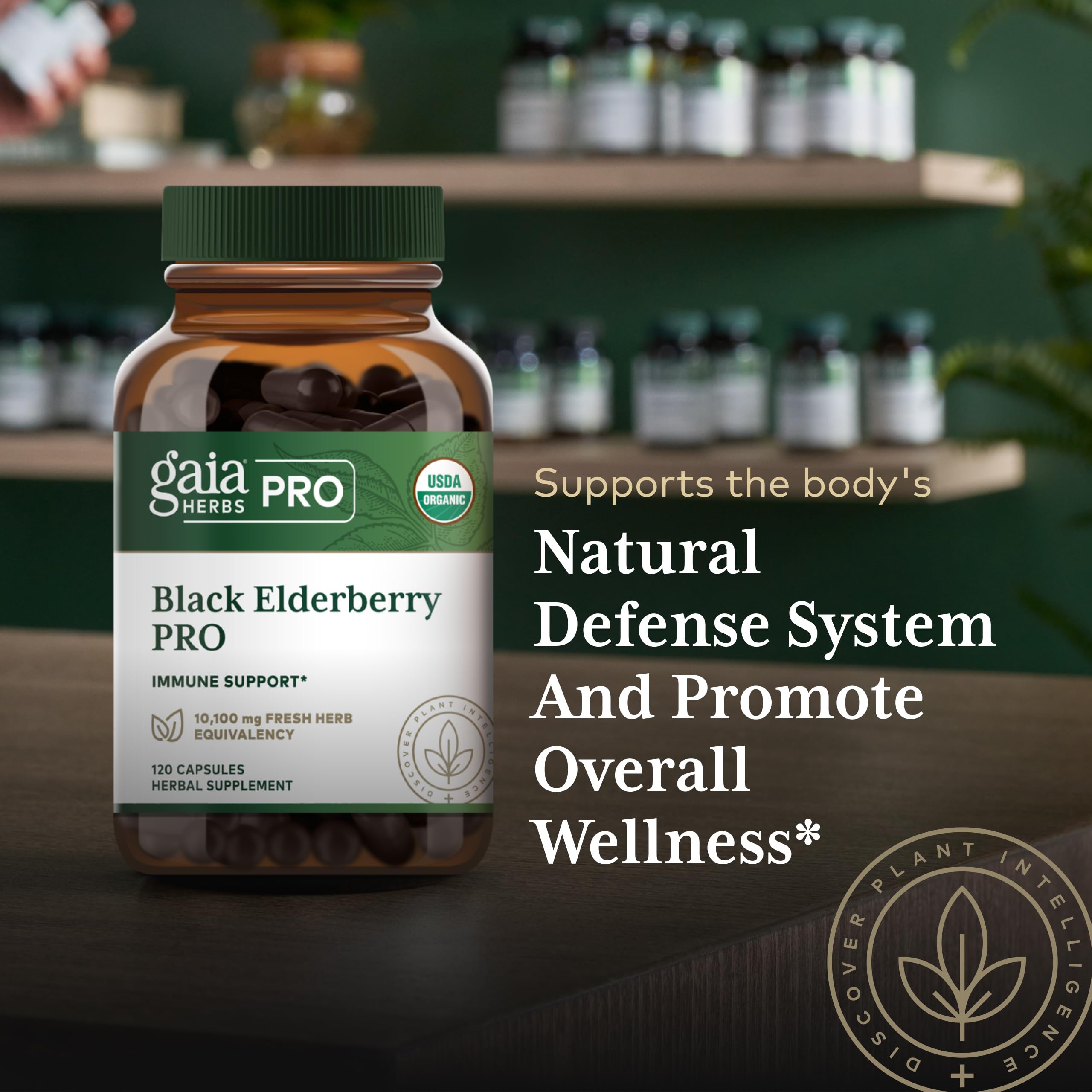 GAIA HERBS PRO Black Elderberry Pro - Supports Immune System Health* - Concentrated Organic Black Elderberry Extract - Vegan - 120 Capsules (60 Servings) - Image 5