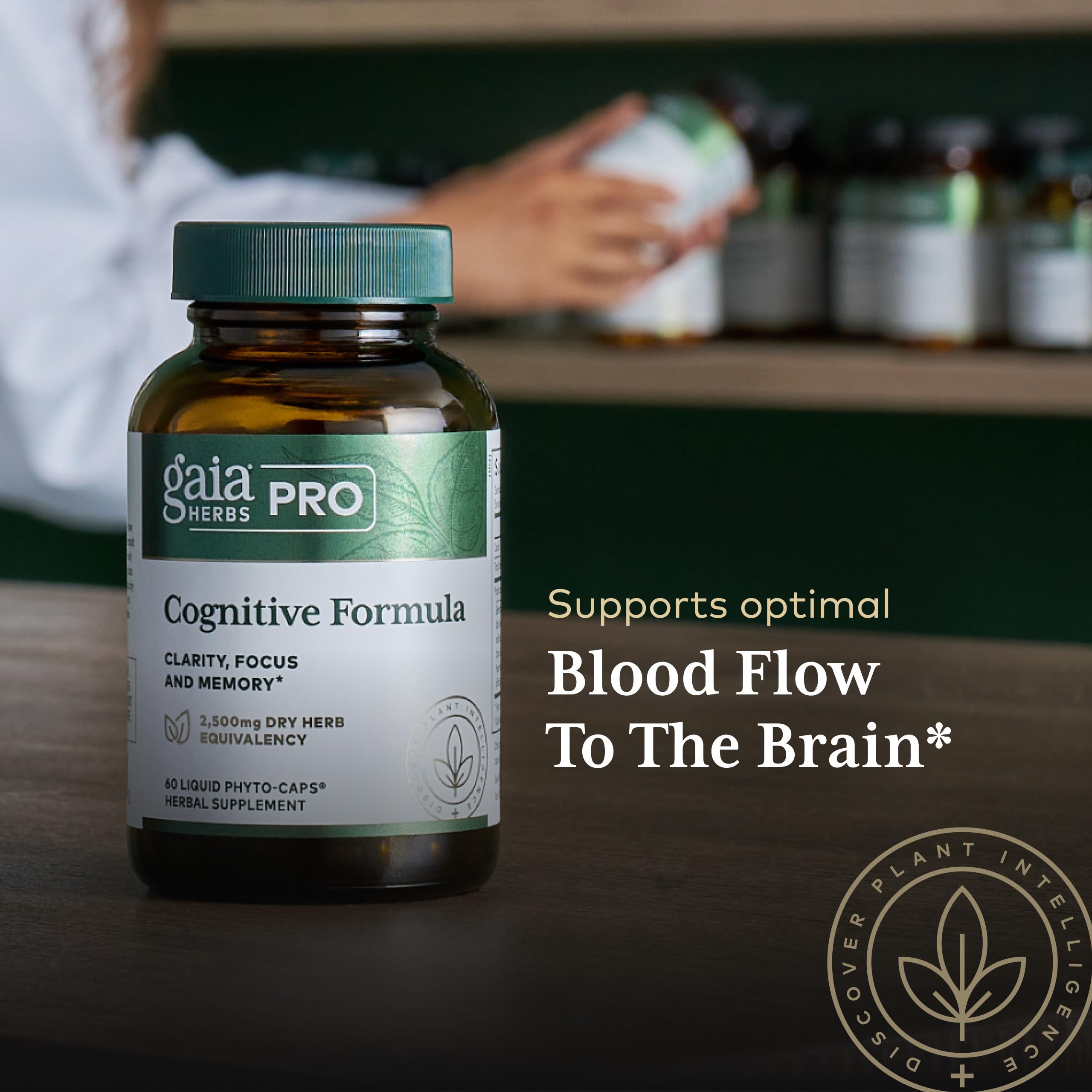 GAIA HERBS PRO Cognitive Formula - Brain Health & Blood Flow Support Supplement* - Circulation Support Supplement* with Fo-TI Root, Ginkgo Leaf, & Gotu Kola Leaf - 60 Liquid Phyto-Caps (30 Servings) - Image 5