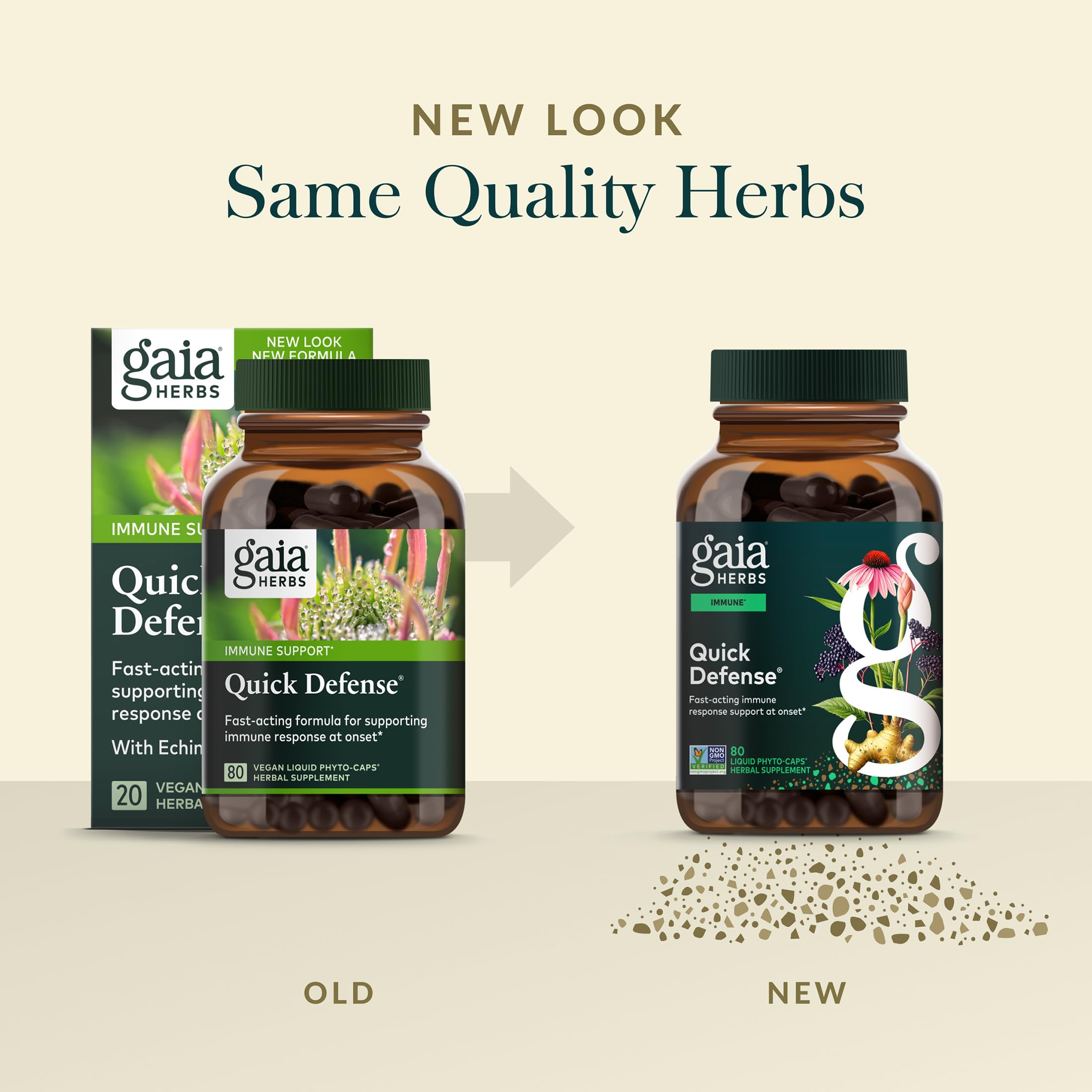 Gaia Herbs Quick Defense - Fast-Acting Immune Support Supplement* - Echinacea, Black Elderberry, Ginger & Andrographis - 80 Vegan Liquid Phyto-Caps (40 Servings) - Image 6