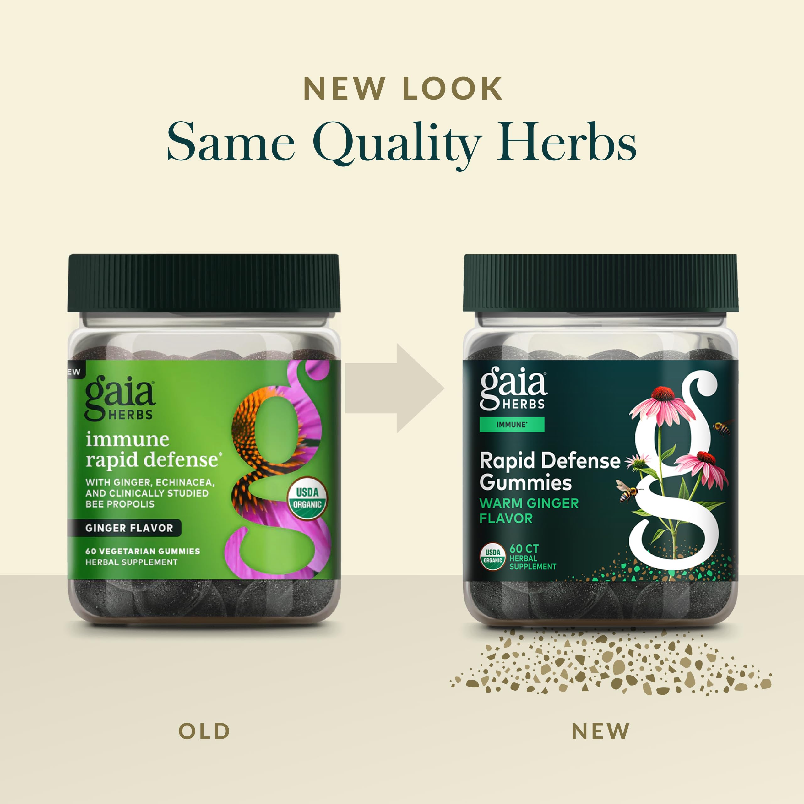 Gaia Herbs Rapid Defense Gummies - Supports Immune Health* - with Propolis, Ginger & Echinacea - USDA Organic - 60 Vegetarian Gummies (30 Servings) - Image 6
