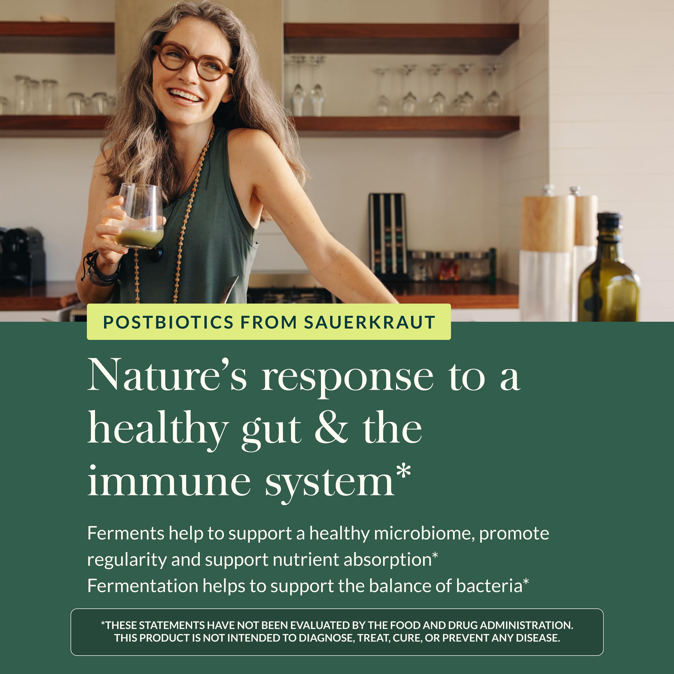 Gaia Herbs Sauerkraut Postbiotic - Gut Health & Immune Support Supplement* - Made with Fermented Sauerkraut - Free from Dairy, Soy & Gluten - 60 Vegan Liquid Phyto-Caps (30 Servings) - Image 5