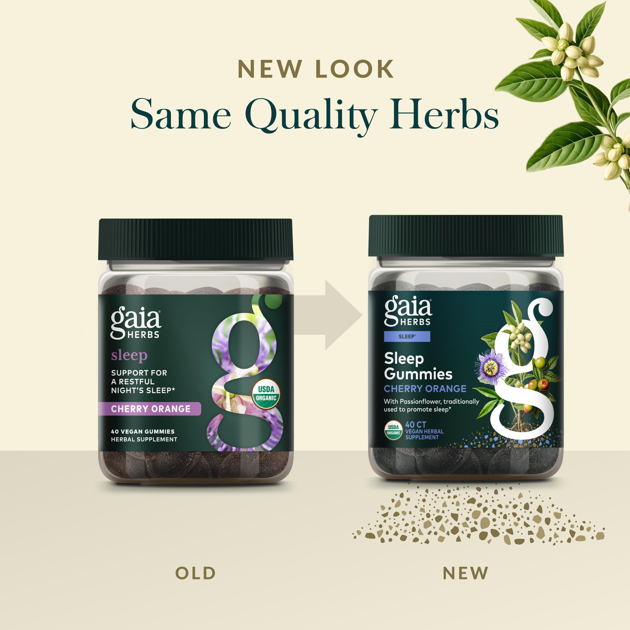 Gaia Herbs Sleep Gummies - Sleep Support*- Ashwagandha, Reishi Mushroom & Passionflower - USDA Certified Organic, Non-GMO Project Verified, Gluten Free - Cherry Orange - 40 Vegan Gummies (20 Servings) - Image 6