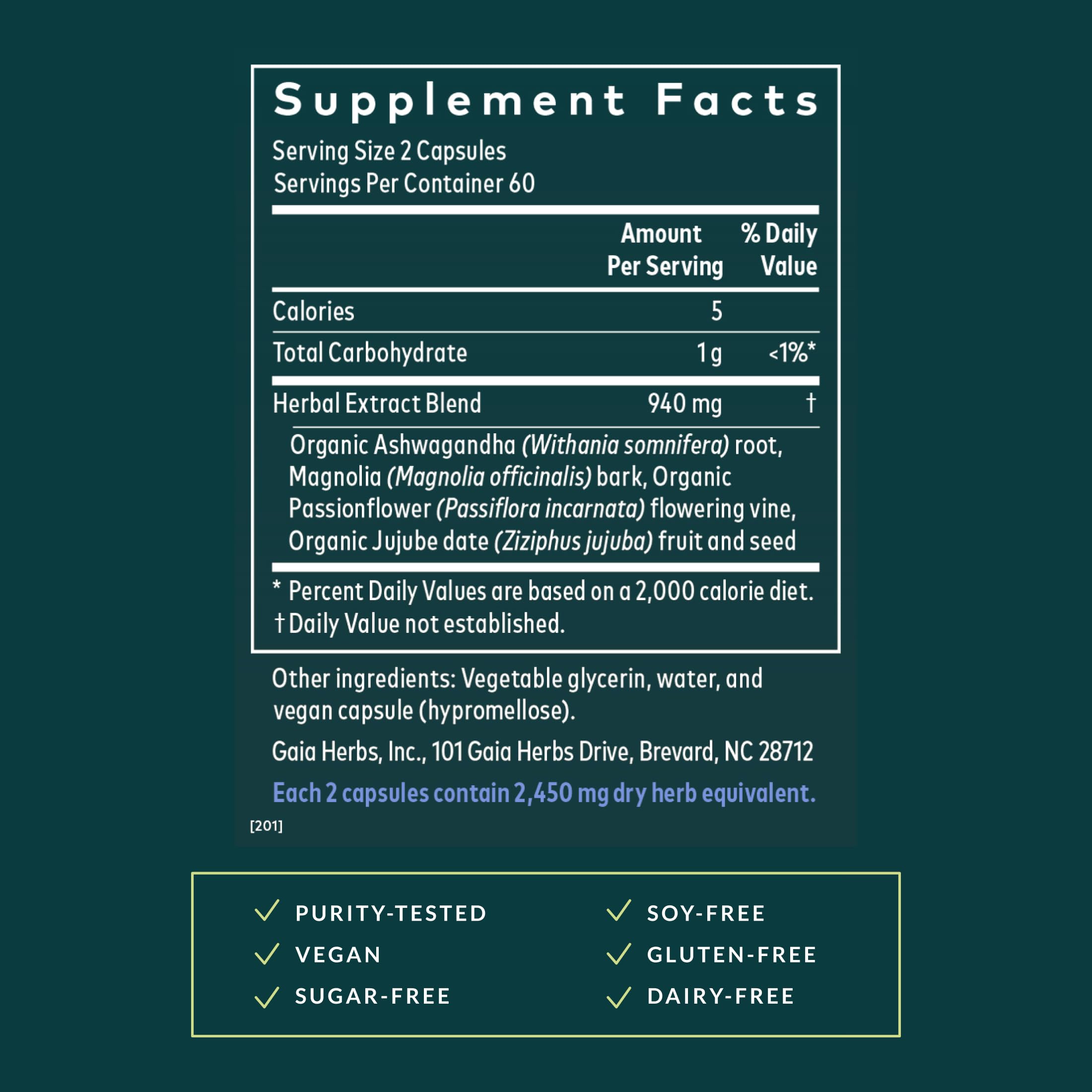 Gaia Herbs SleepThru - Sleep Support Supplement with Ashwagandha Root, Magnolia Bark, Passionflower & Jujube Date* - 120 Vegan Liquid Phyto-Caps (60 Servings) - Image 3