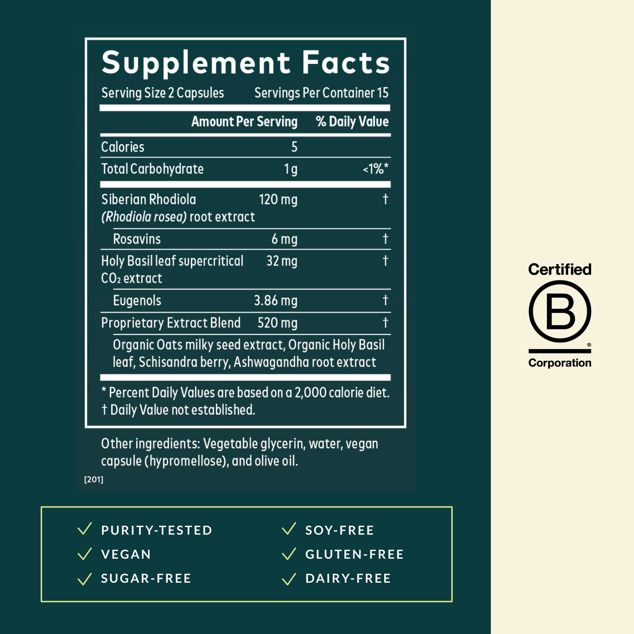 Gaia Herbs Stress Response Supplements - Supports Relaxation & Healthy Stress Response* - with Rhodiola, Holy Basil, Ashwagandha & More - 30 Vegan Liquid Phyto-Caps (15 Servings) - Image 3