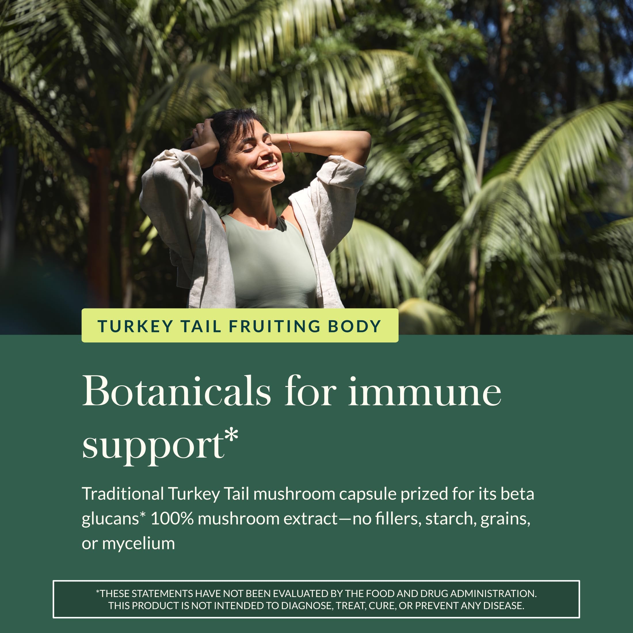 Gaia Herbs Turkey Tail Mushroom - Traditional Immune Support & Liver Health Supplement* - with Organic Turkey Tail Mushroom Fruiting Body Extract - 40 Vegan Capsules (40 Servings) - Image 5