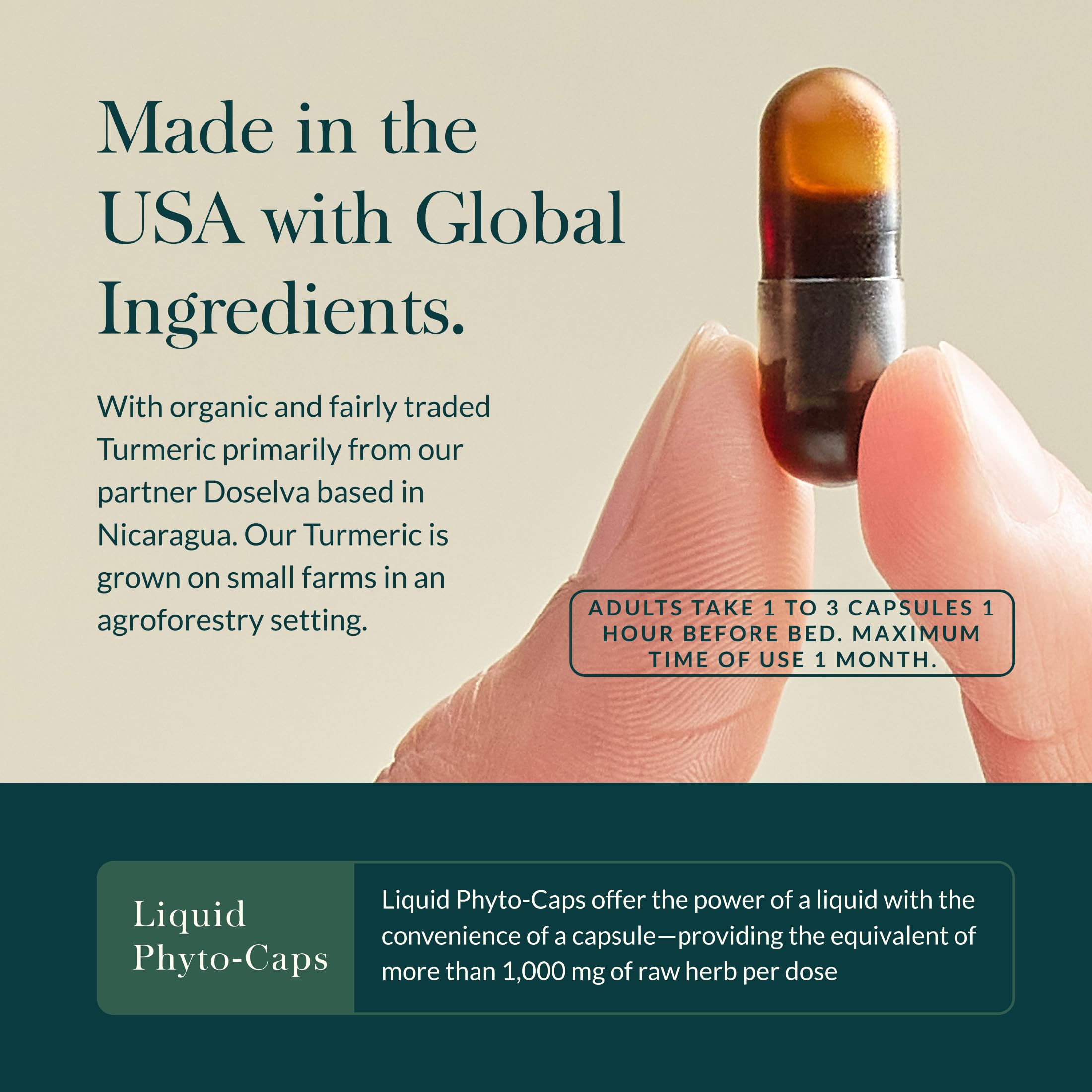 Gaia Herbs Turmeric Supreme Ache P.M. - Helps Provide Nighttime Comfort to Support More Restful Sleep* - with Turmeric Root, Valerian, California Poppy & More - 60 Liquid Phyto-Caps (20 Servings) - Image 4
