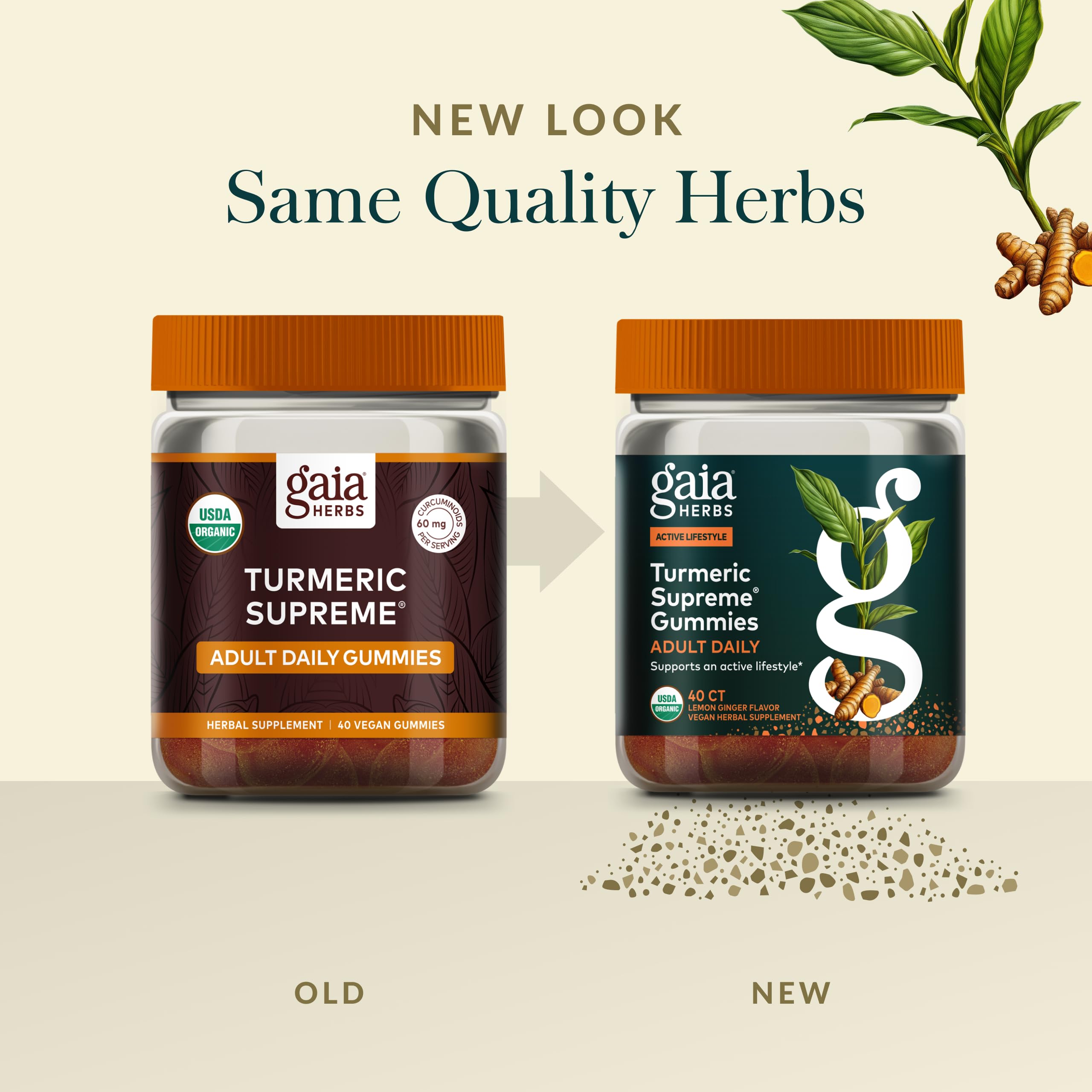 Gaia Herbs Turmeric Supreme Adult Daily - Daily Support for Healthy, Active Lifestyle* - USDA Certified Organic Blend of Turmeric & Supportive Herbs - 40 Vegan Gummies (20 Servings) - Image 6