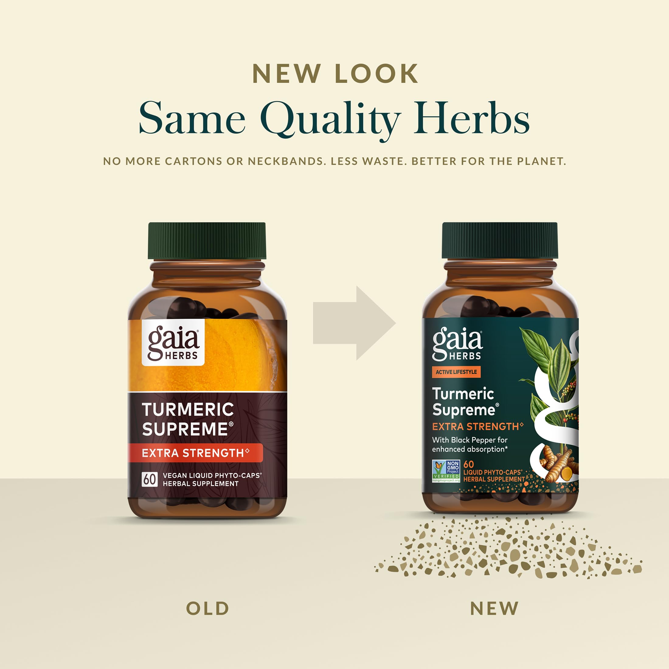 Gaia Herbs Turmeric Supreme Extra Strength - Supports Occasional Discomfort from Normal Wear & Tear* - with Turmeric Curcumin & Black Pepper - 60 Vegan Liquid Phyto-Caps (Up to 60 Servings) - Image 6