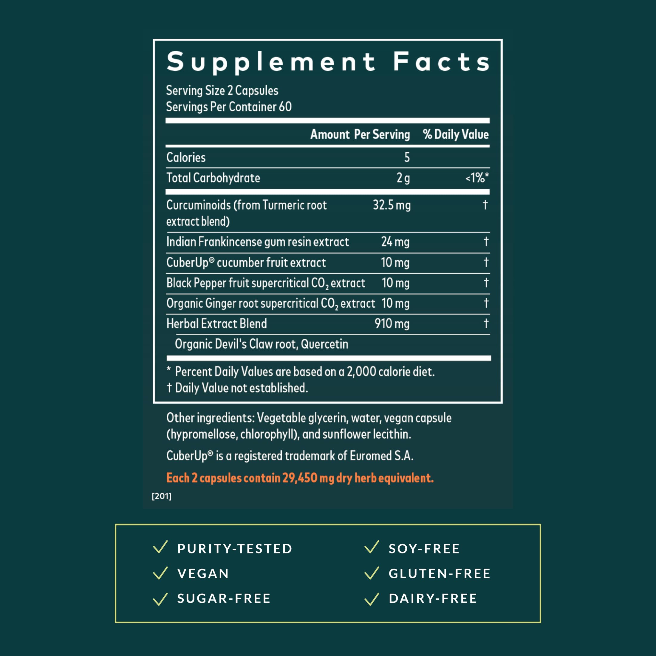 Gaia Herbs Turmeric Supreme Joint Health - Joint Support Supplement with Cucumber, Quercetin, Black Pepper, Ginger Root, Curcuminoids & More* - 120 Liquid Phyto-Caps (60 Servings) - Image 3